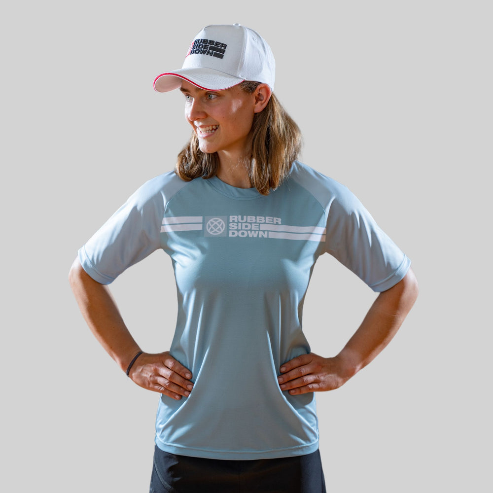 Women's Short Sleeve Blue MTB Jersey