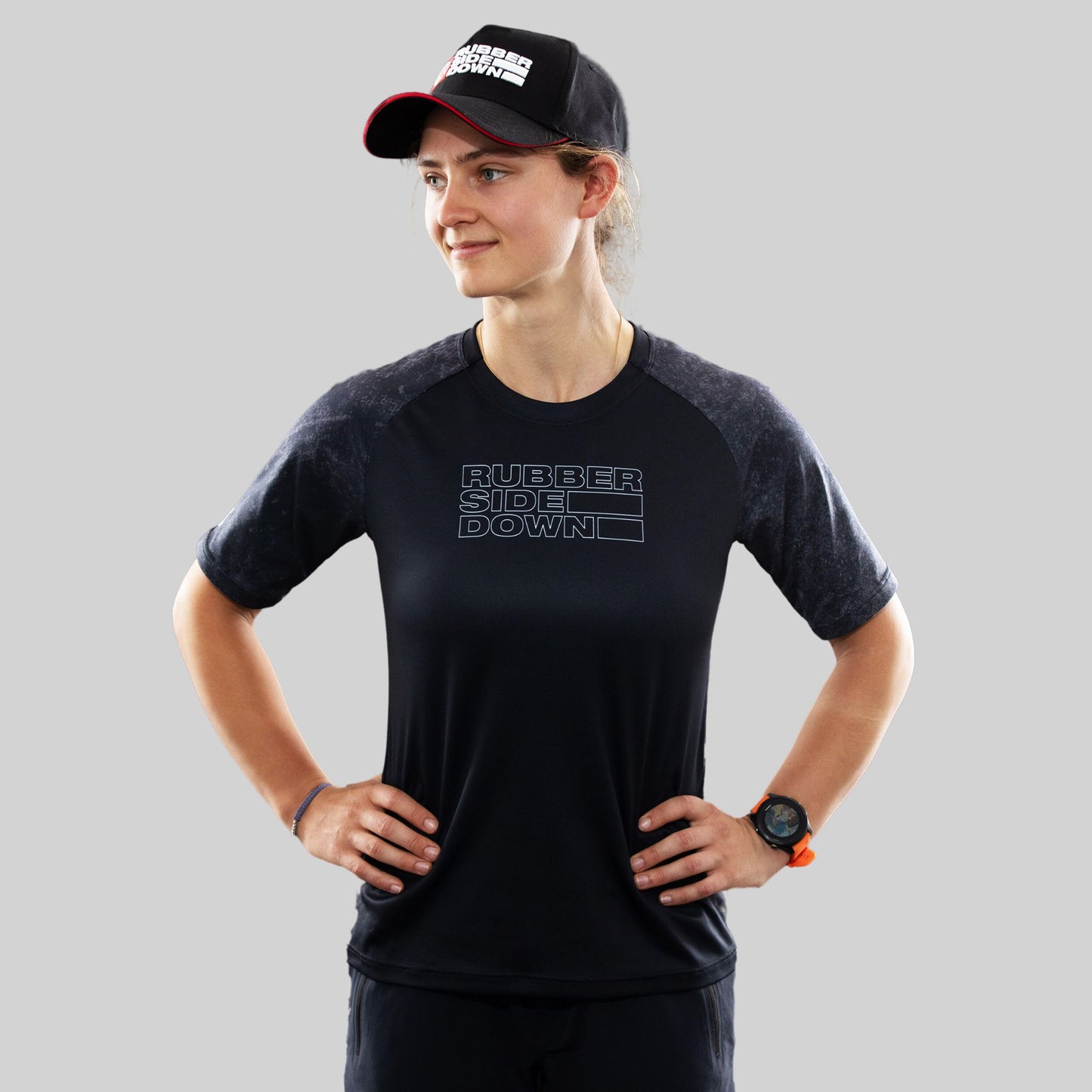 Women's Black Short Sleeve Mountain Bike Jersey