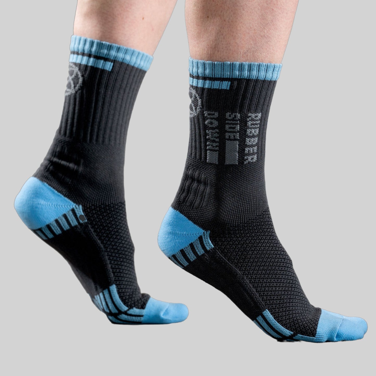 Grey Blue Mountain Biking Socks