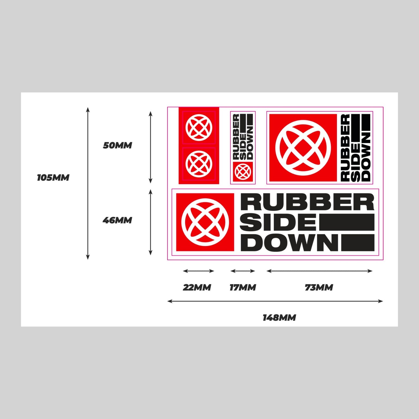 Rubber Side Down Sticker Sheet